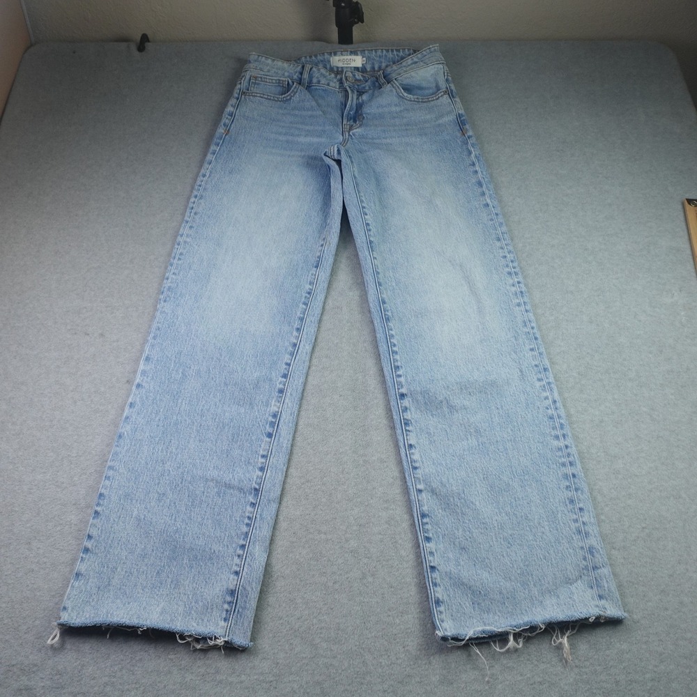 Hidden Jeans Womens 25 Light Blue Mid Rise Blake Dad Jean Straight Leg